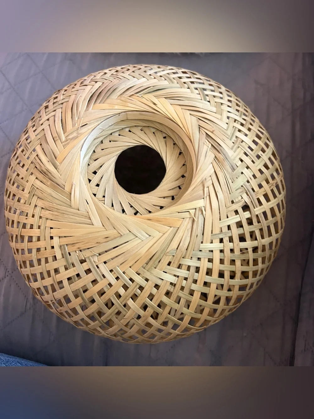 Nordic Bamboo Rattan Pendant Lamp Shades Boho Hanging Light Covers set of 2Two